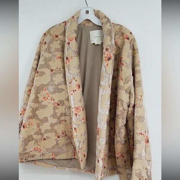 By Anthropologie Velvet floral kimono jacket - Picture 6 of 9